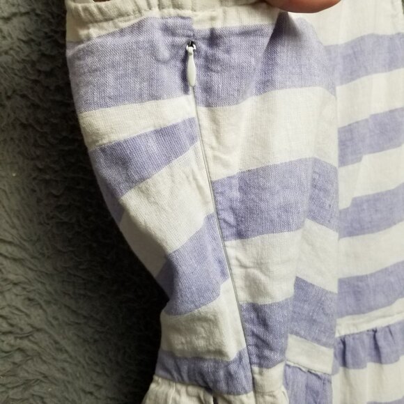 beachlunchlounge Dress Womens XL Purple White Striped Linen Blend Sleeveless - Picture 13 of 14